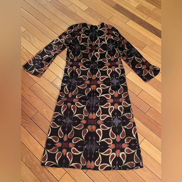 ZARA Printed Long Sleeve Shift Dress Size L - Picture 11 of 12